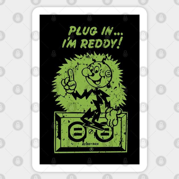 plug in reddy kilowatt distressed green Sticker by Sayang Anak